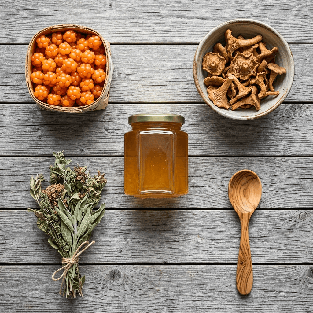 Cloudberries, chanterelles, honey and wild herbs — gifts of the North